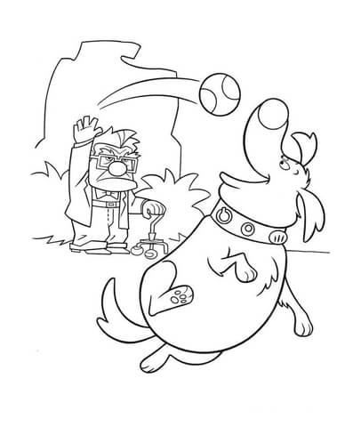 Playing Ball With Carl  Coloring Page